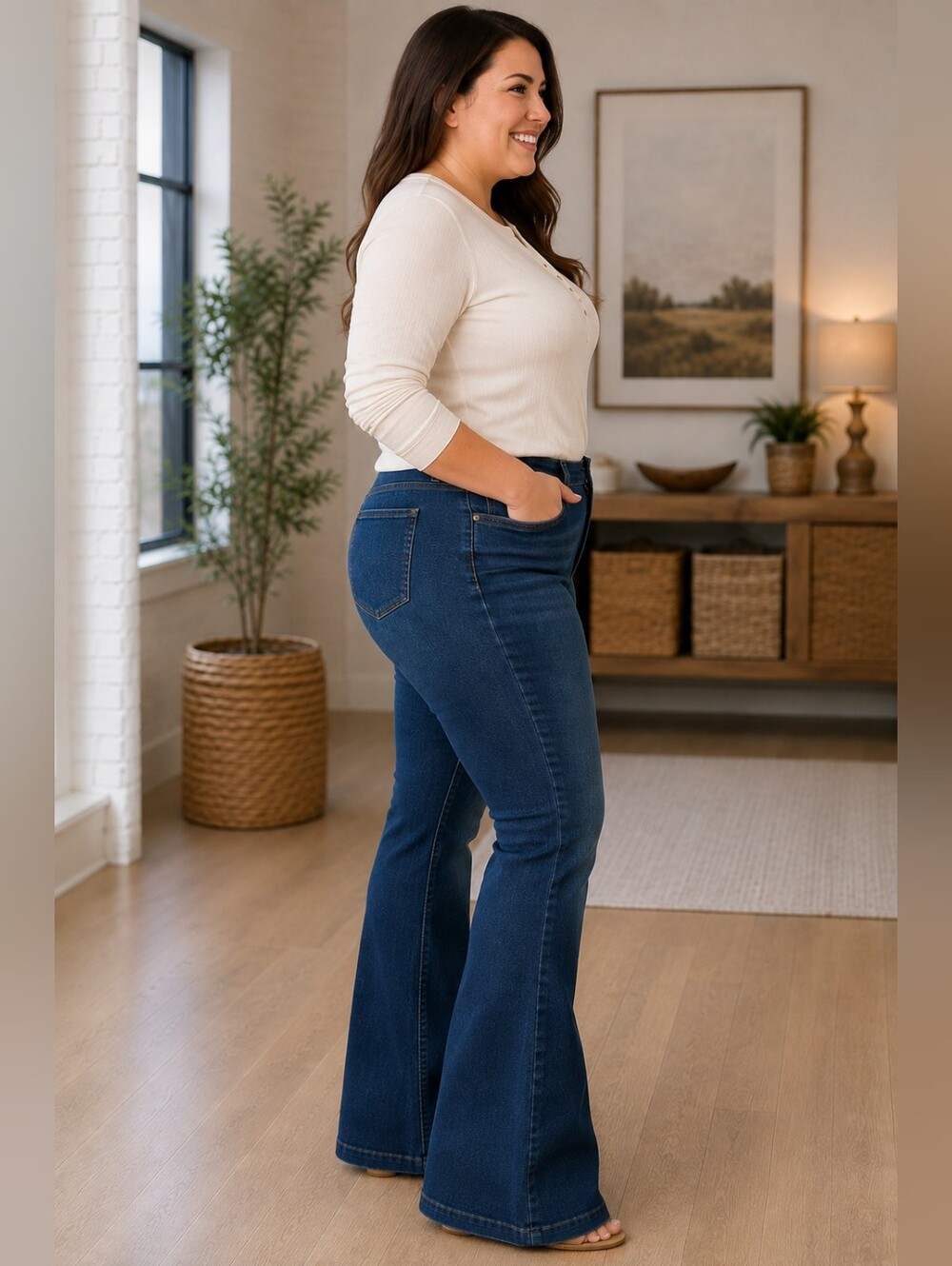VERVET High-Rise Darkwash flare jeans style #T5276-P sz 16x34.5L Tall Plus Size